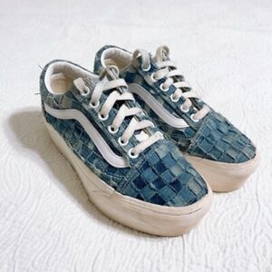 Vans Old Skool Stacked Platforms Woven Denim/Multi WMNS sneakers US 8